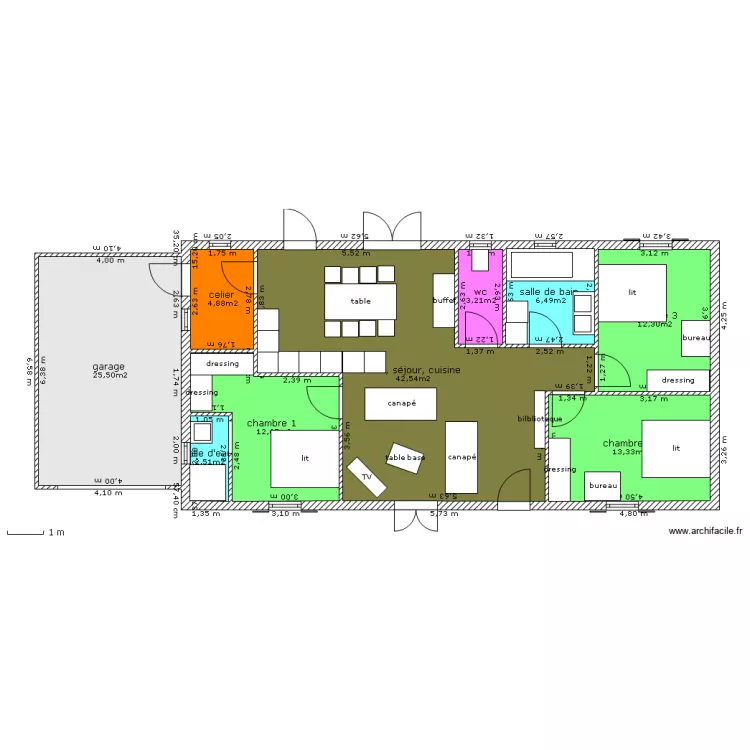 T4 120M2. Plan de 