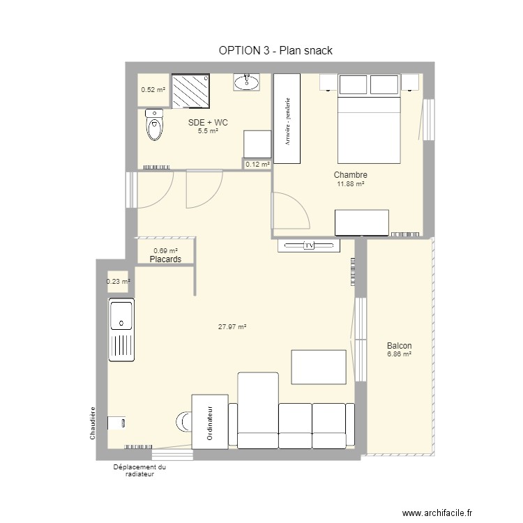 Appartement Loris Option 3. Plan de 0 pièce et 0 m2