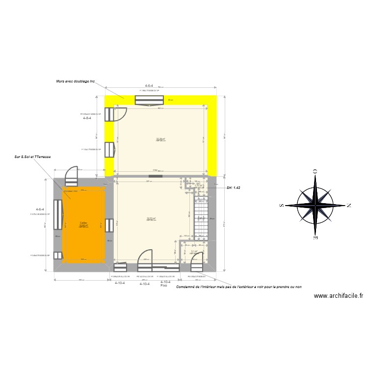 ML23019318. Plan de 18 pièces et 168 m2