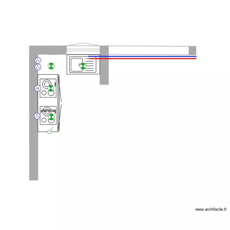 cuisine &eacute;t&eacute;. Plan de 