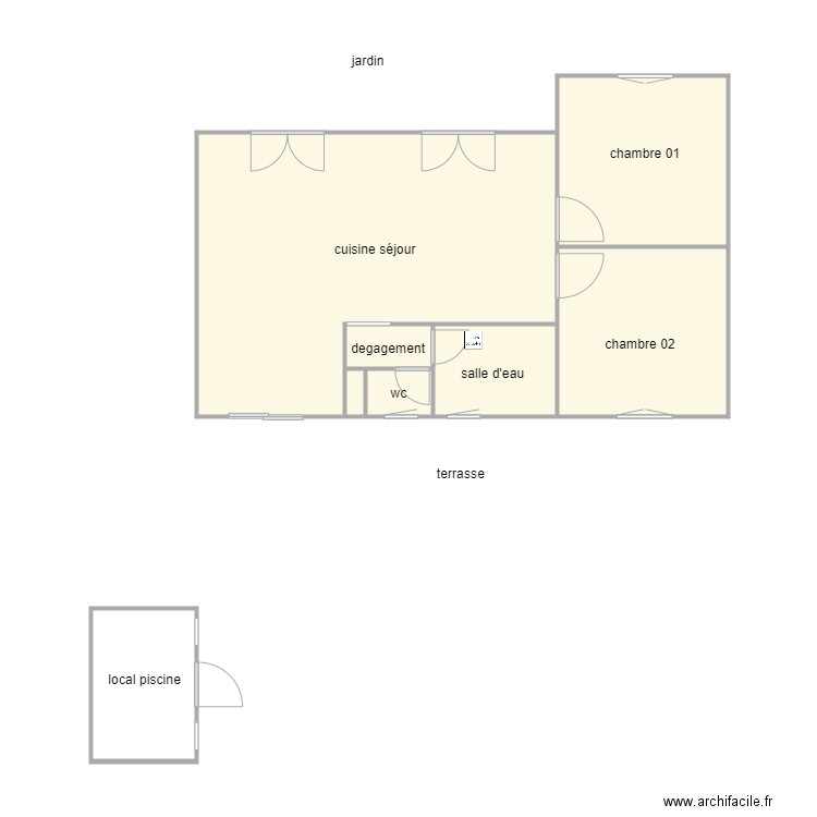 moreau am 1195. Plan de 8 pièces et 55 m2