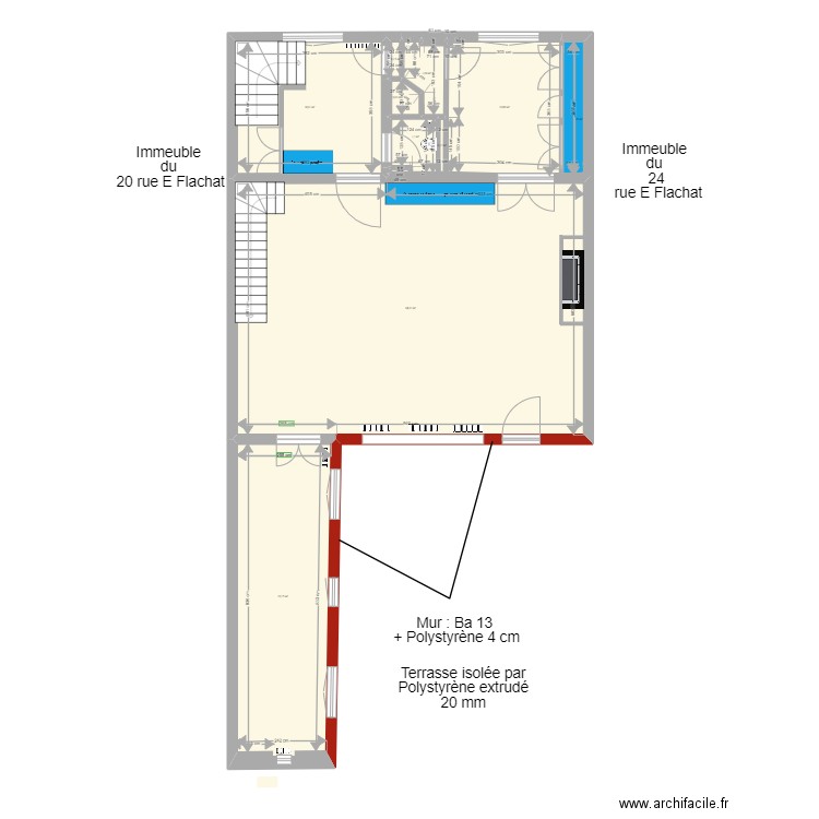 FLACHAT RDC. Plan de 11 pièces et 116 m2