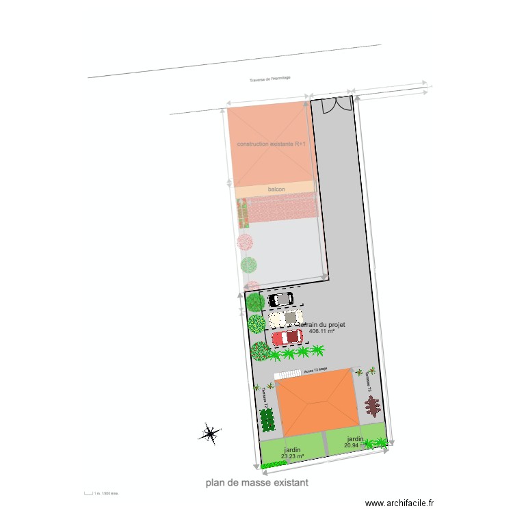 plan de masse projet. Plan de 0 pièce et 0 m2