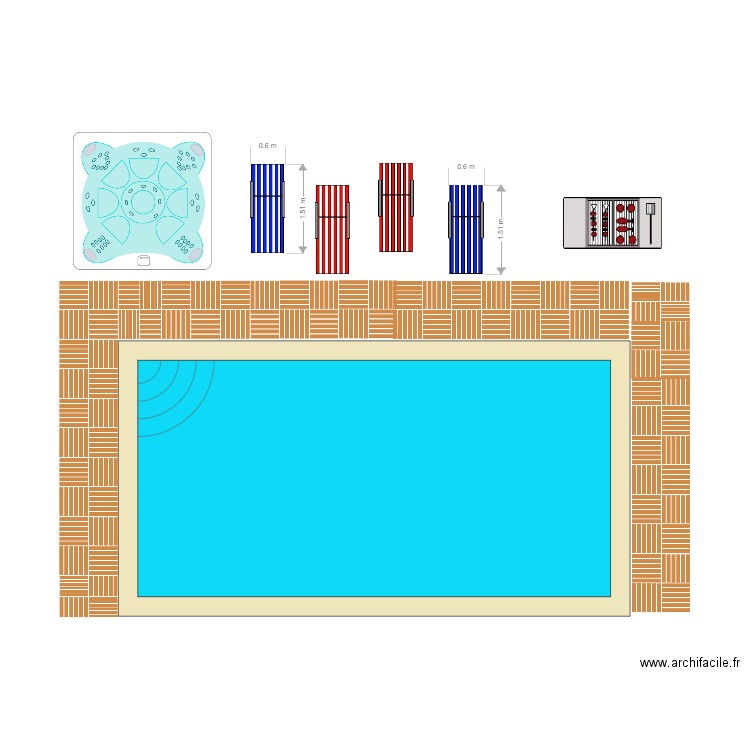 piscine. Plan de 0 pièce et 0 m2