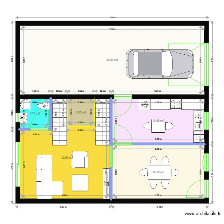 echop. Plan de 6 pièces et 96 m2