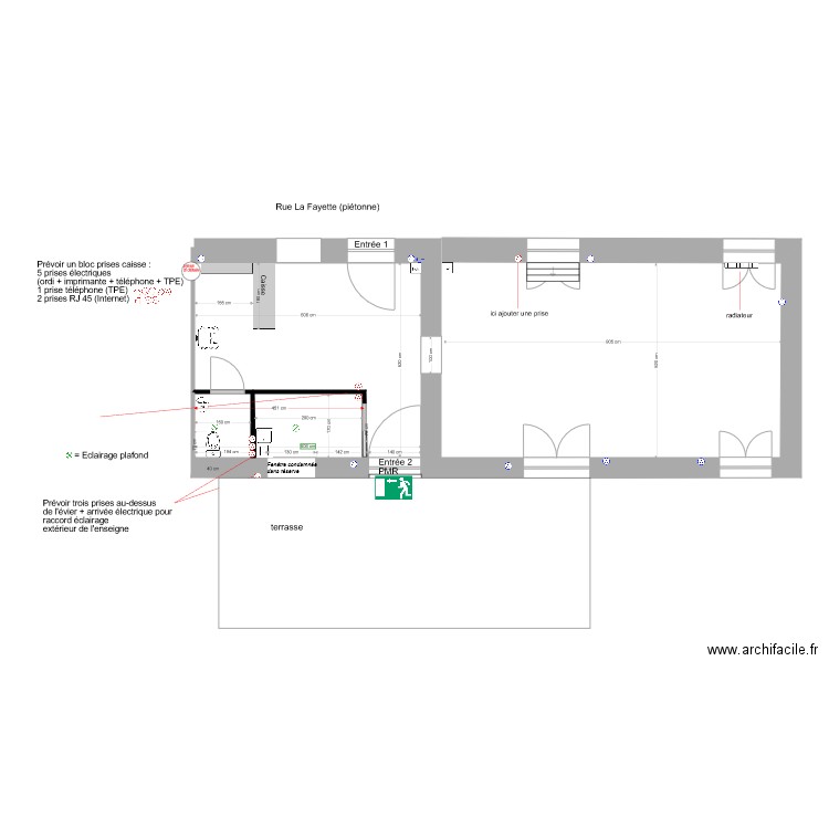 Aménagement La Grande Evasion local bis. Plan de 0 pièce et 0 m2