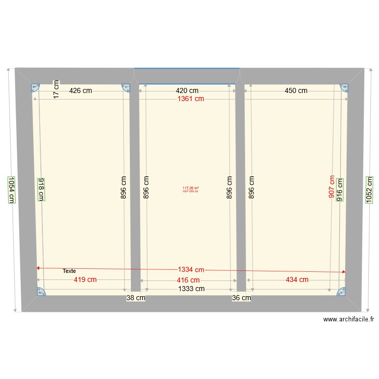 Etage 1 poutre plafond. Plan de 0 pièce et 0 m2