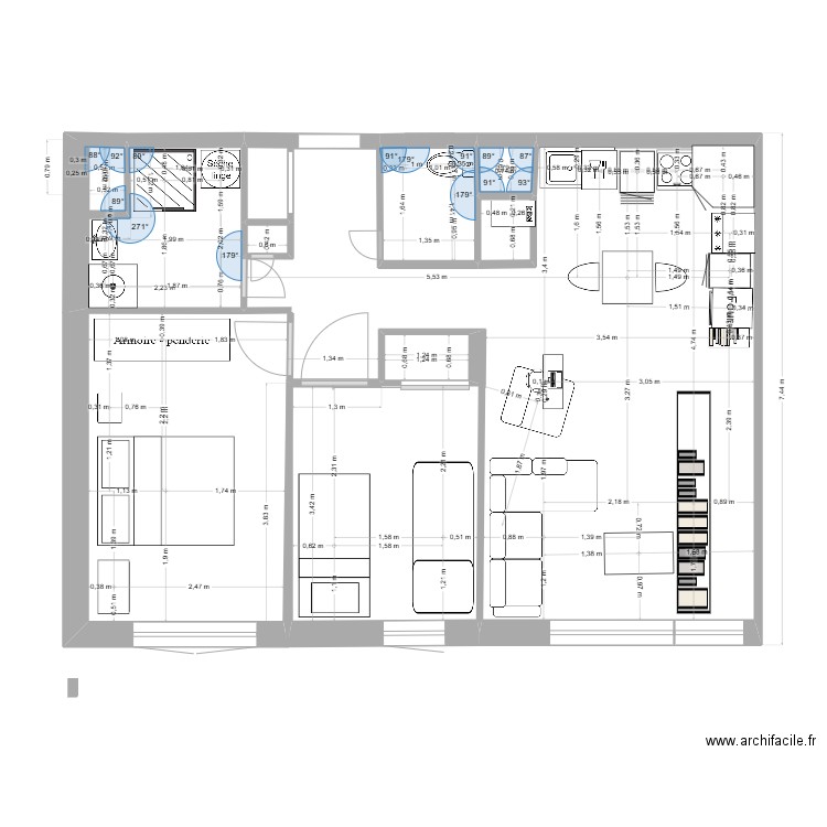 CUISINE 3. Plan de 6 pièces et 9 m2