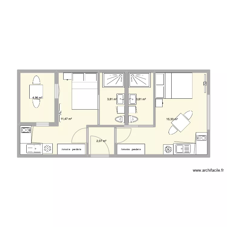 Bonnes Mesures ok. Plan de 6 pièces et 41 m²