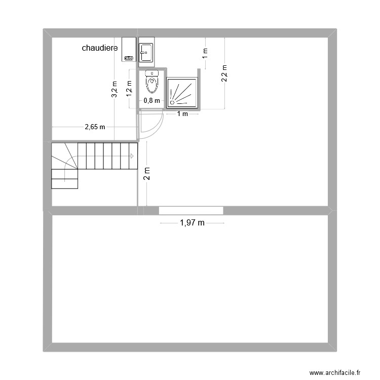 RIZZO 2eme projet. Plan de 5 pièces et 71 m2