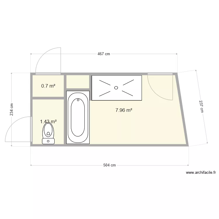 Salle de bain Appart 1. Plan de 