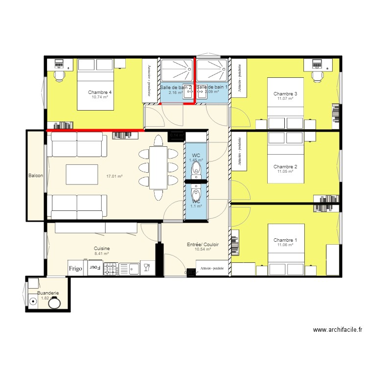 appartement Parents Colocation . Plan de 0 pièce et 0 m2