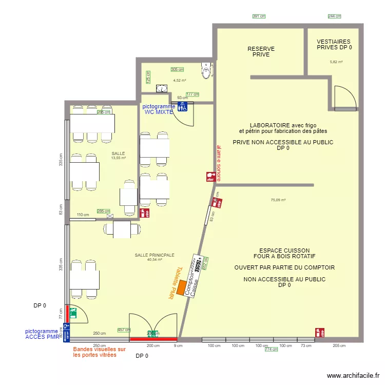 BIS JOLAPIZZ APRES TRAVAUX. Plan de 