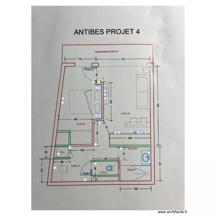 Implantation Antibes Inter + Prise . Plan de Implantation Antibes Inter + Prise . Plan de