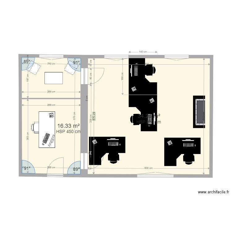 Bureau. Plan de 0 pièce et 0 m2