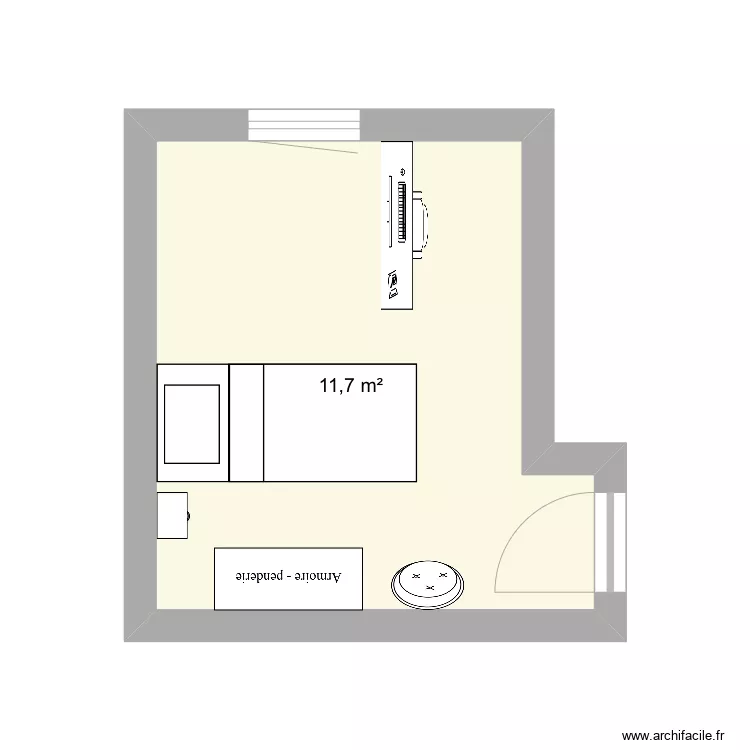 Chambre milieu. Plan de 