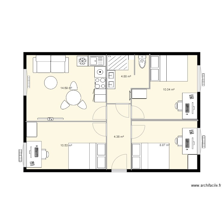 T3 Daguerre et Niepce. Plan de 0 pièce et 0 m2