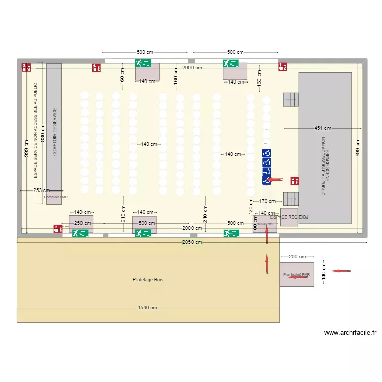CHAPITEAU MONT PLAGE  L  COTES. Plan de 