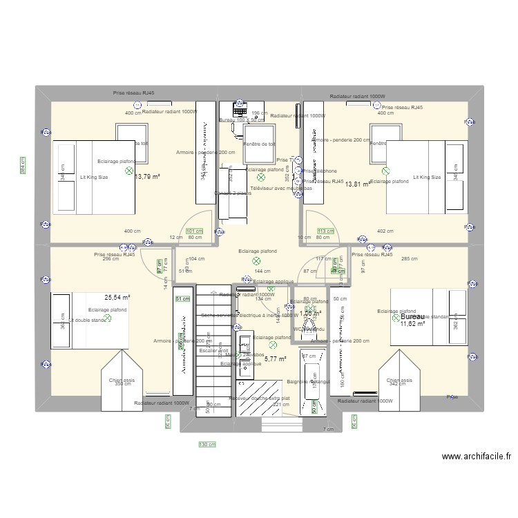 TANDJIGORA NIAKATE ETAGE R01. PLT. Plan de 6 pièces et 72 m2