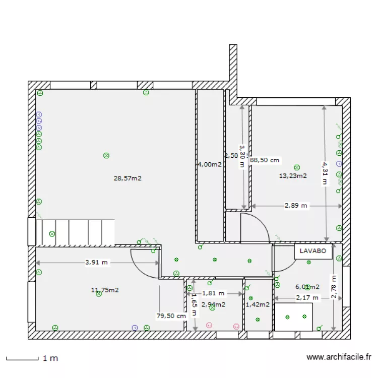 etage changement. Plan de 