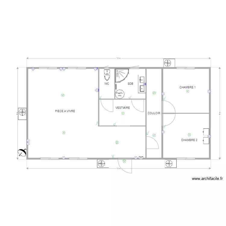 LOCAUX ANTIFER  IMPLANTATION ELEC. Plan de 