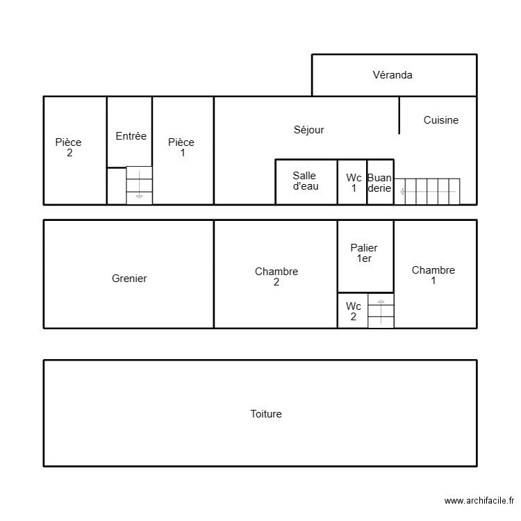 PLOGASTEL . Plan de 14 pièces et 75 m2