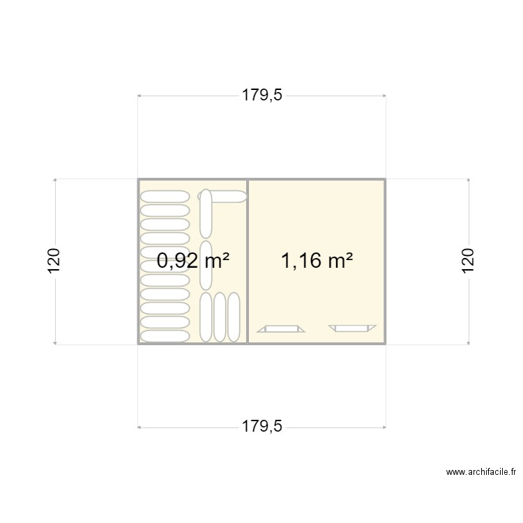 palettes 120x80 120x100. Plan de 2 pièces et 2 m2