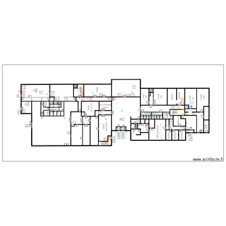 AR RDC. Plan de 79 pièces et 1680 m2