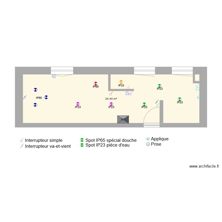 Salle de bain électricité. Plan de 0 pièce et 0 m2