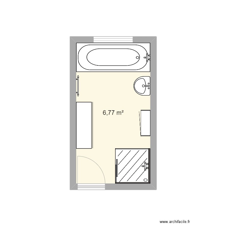 REDOUTE. Plan de 1 pièce et 7 m2