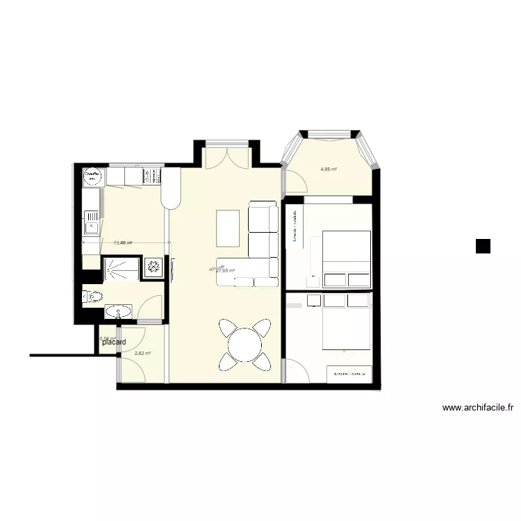 appartement 2200. Plan de 
