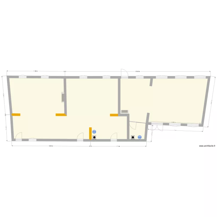 PLAN RDC SACRE COEUR ETAT INITIAL sans meubles et sans cloisons ET modification possible des murs porteurs PLAN 4. Plan de PLAN RDC SACRE COEUR ETAT INITIAL sans meubles et sans cloisons ET modification possible des murs porteurs PLAN 4. Plan de