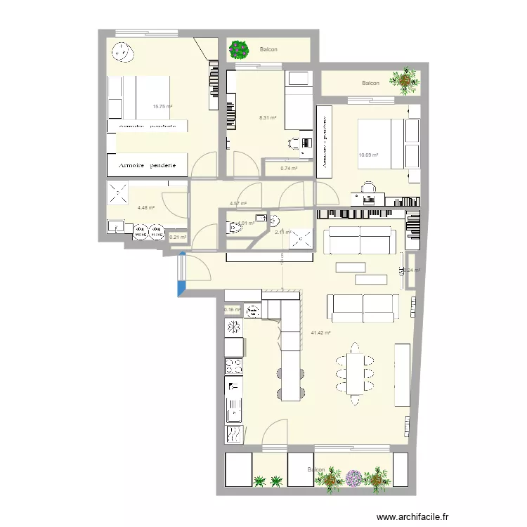 Appart option 5 archi continuit&eacute; catherine. Plan de 