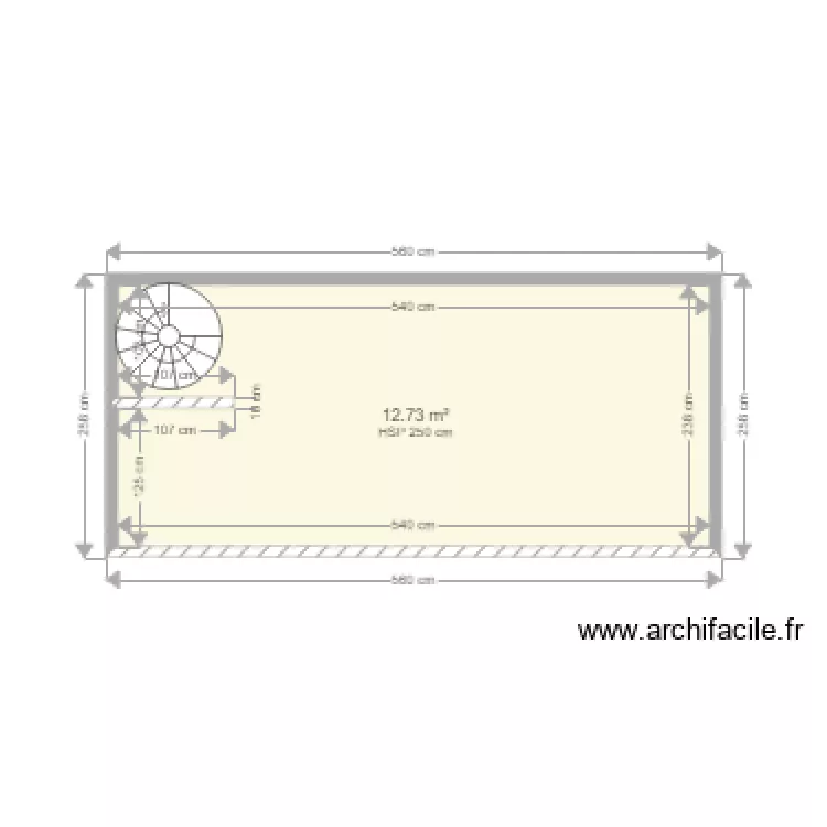 APARTEMENT DROIET MEZZANINE. Plan de 