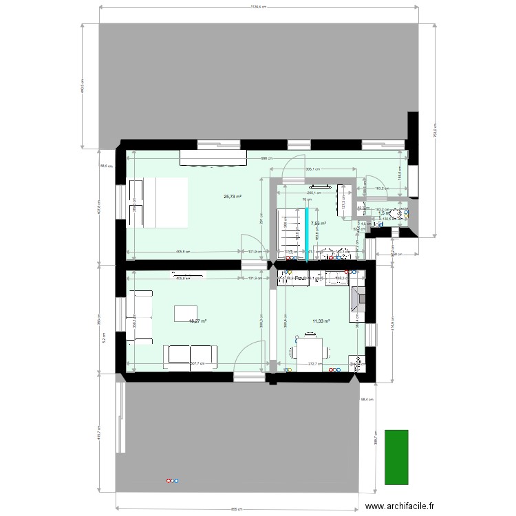 a minima 66m2 ourdis extension. Plan de 7 pièces et 132 m2