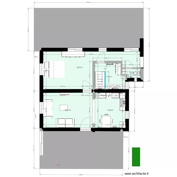 a minima 66m2 ourdis extension. Plan de 