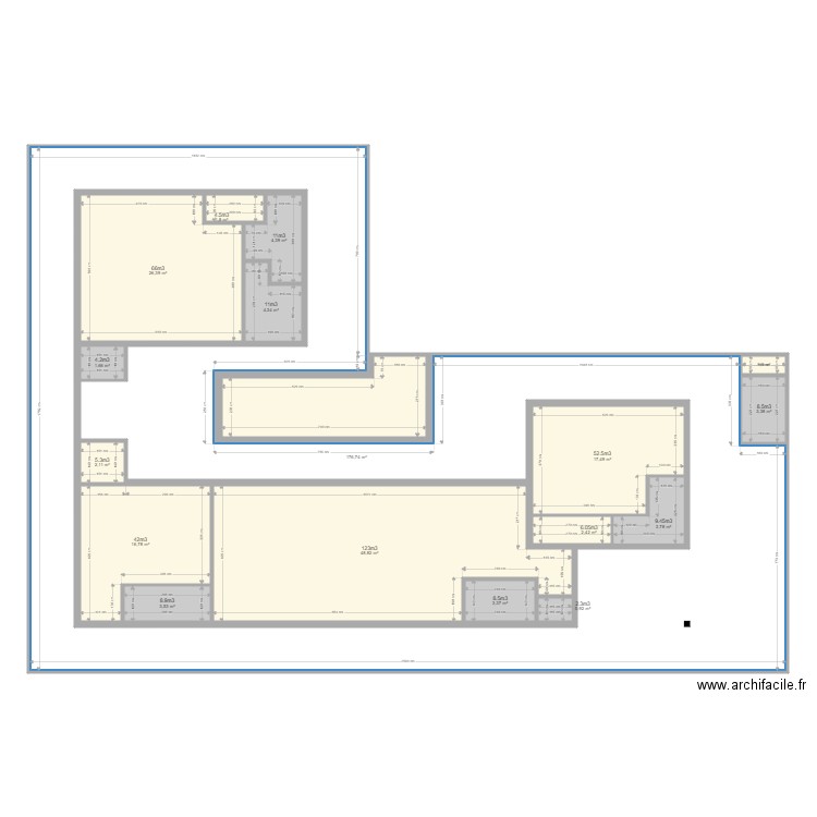 Permsub VMC direct. Plan de 18 pièces et 494 m2