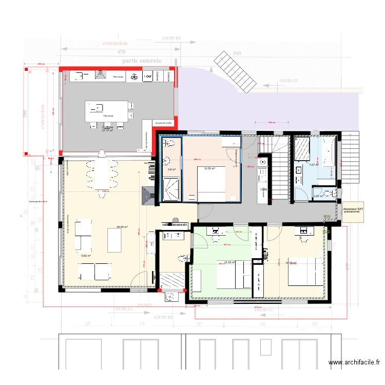 RdC V21 et Etage V21. Plan de 0 pièce et 0 m2