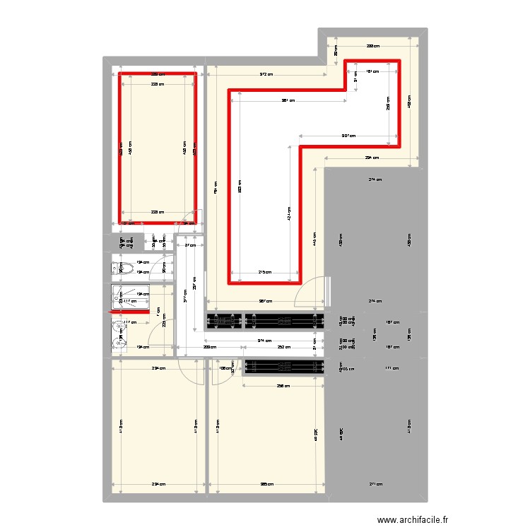 DUCHARNE. Plan de 18 pièces et 154 m2