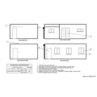 Plan des facade agrandissement de la salle