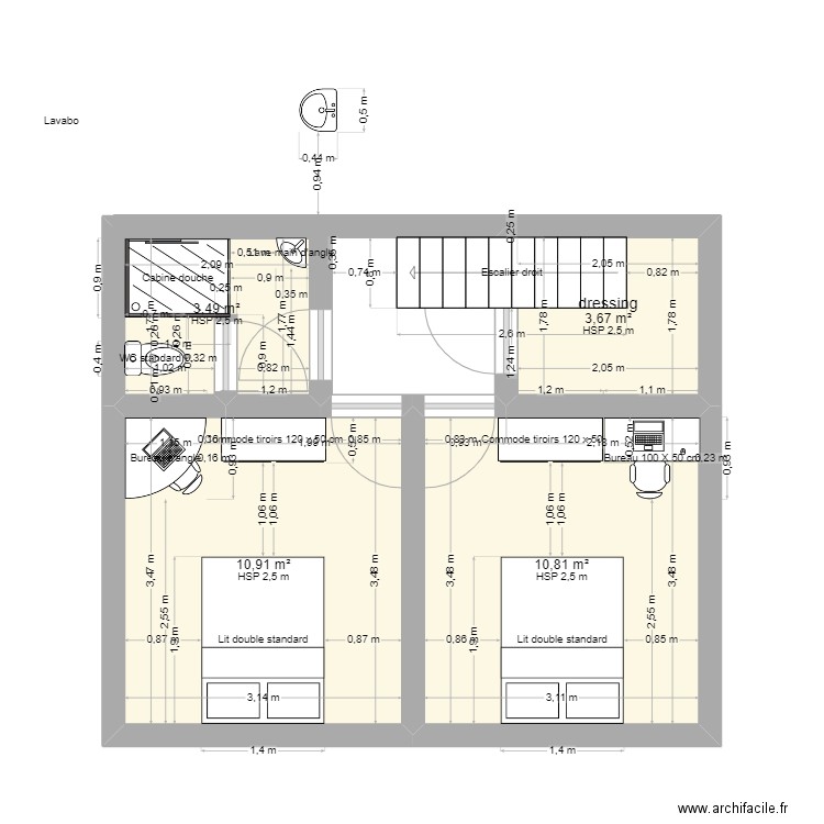 maison plan 1 etage. Plan de 4 pièces et 29 m2