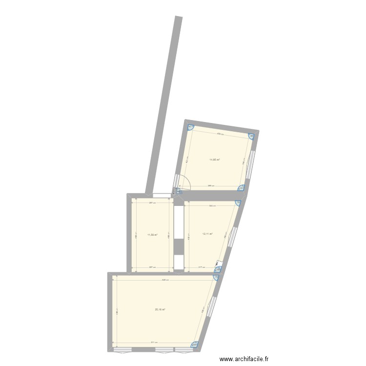 Trachanas Av de Colmar F5. Plan de 4 pièces et 64 m2