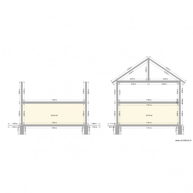 MAISON 67 coupe latérale. Plan de 0 pièce et 0 m2