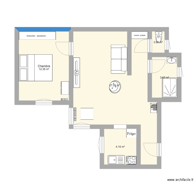 Appartement v1. Plan de 0 pièce et 0 m2