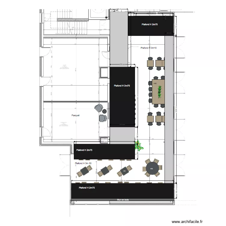 Brasserie Plafond new. Plan de 