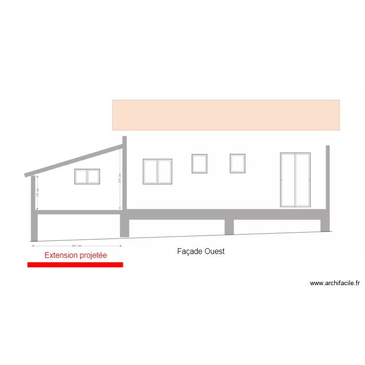 Fa&ccedil;ade ouest v6. Plan de 