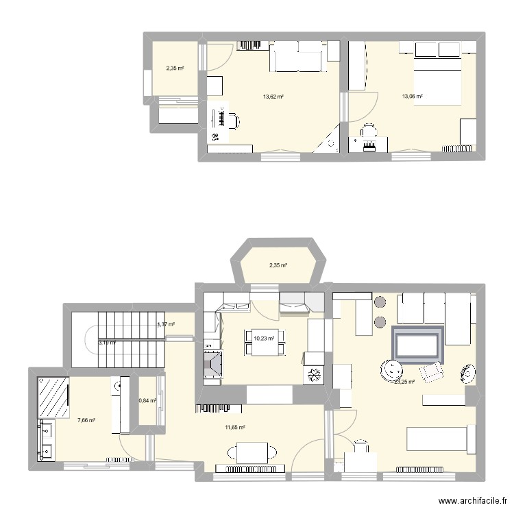 Futur du Tison. Plan de 12 pièces et 90 m2