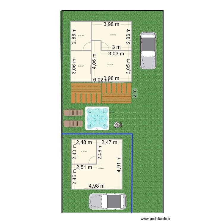MAISON CAPESTERRE plan. Plan de 6 pièces et 60 m2