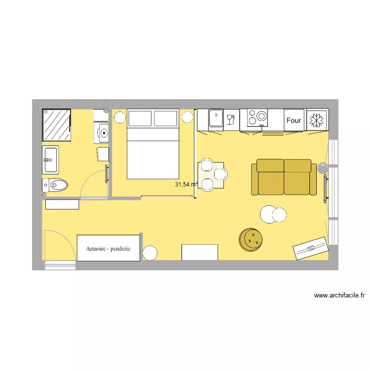 studio carnot fin. Plan de 