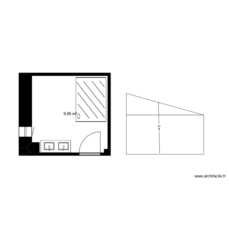 salle de bain. Plan de 